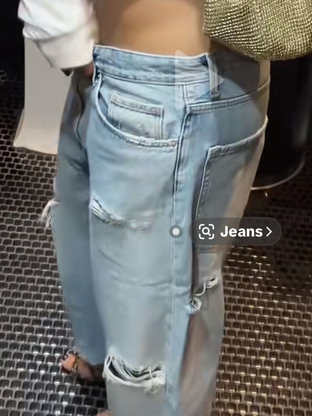 ZARA TRF Ripped Mid Rise Denim Jorts - Picture 6 of 10